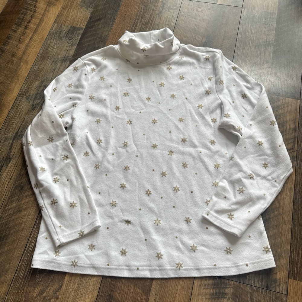 KAREN SCOTT | Large Snowflake Winter Holidays Christmas Turtle Neck